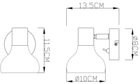 Globo 54921-1 - Aplică perete spot LOTHAR 1xE14/40W/230V