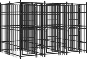 vidaXL Padoc pentru câini de exterior, 7,37 m², oțel