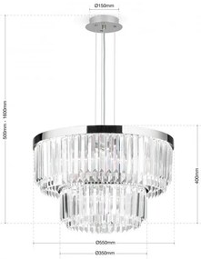 Candelabru, Lustra LED design LUX PRISM, chrome