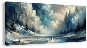 Tablou liniștea iernii în stil abstract