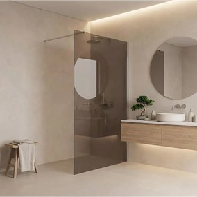 Paravan de dus fumuriu Rea Flexi Brown 80 cm crom