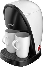 Aparat de facut cafea Floria ZLN9298, filtru de nailon, cupa pentru masurat, 2 cesti incluse, Alb