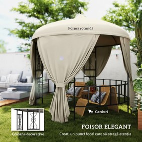 Outsunny Foisor de Gradina Rotund de 3(m), Gazebo Elegant | Aosom Romania