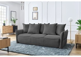 Canapea gri închis extensibilă 226 cm Leon – Bobochic Paris