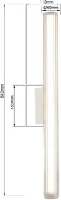 Iluminare LED pentru oglindă de baie LINEA, 12 W, 230 V, 3000/4000/6000 K, IP44, 61 cm, alb