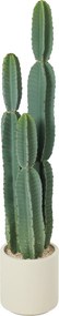 HOMCOM Plantă artificială cactus cu 3 tulpini din EVA, cu ghiveci din PP, decor pentru living, 25 x 25 x 111 cm, verde | Aosom Romania