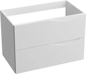 Dulap baza suspendat Rune Asger 2 sertare 80 cm alb lucios
