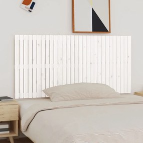 824914 vidaXL Tăblie de pat pentru perete, alb, 185x3x90 cm, lemn masiv pin
