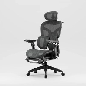 AEROMAX PRO SLIDING Scaun ergonomic, Sezut Translatie, cotiere 6D, Tetiera 3D, Suport lombar dublu ajustabil, Suport picioare, Umeras, Full Mesh, Negru