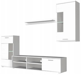 Mobilier de perete living, alb, DTD foliat, FRONTAL 1 NEW