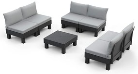 Elements II 6 locuri set de mobilier de grădină grafit