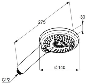 Para dus rotunda Kludi Freshline 3S alb mat cu 3 functii Alb mat