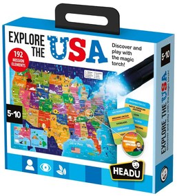 JOC STEM EXPLORATI STATELE UNITE ALE AMERICII CU LANTERNA INCLUSA 5-10 ANI - HEADU (HE57939)