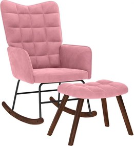 vidaXL Scaun balansoar cu scaun catifea roz