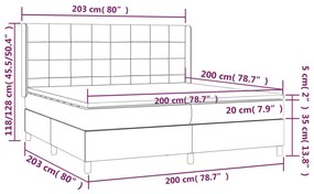 Pat box spring cu saltea, gri inchis, 200x200 cm, textil Morke gra, 200 x 200 cm, Cu blocuri patrate