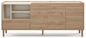 Comodă în culoare naturală cu aspect de lemn de stejar 180x75,5x44 cm Monza – Marckeric