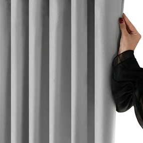 Draperie gri dimout (semi-opacă) din catifea 400x250 cm Velto – Filumi