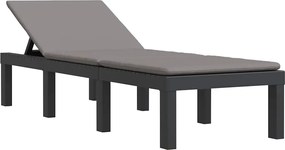 vidaXL Șezlong cu perne, antracit, PP
