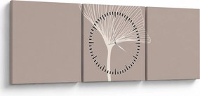 Tablou - Frunze bej N⁰5 (cu ceas) (90x30 cm)