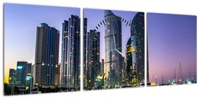 Tablou cu iahturi și zârie-norii (cu ceas) (90x30 cm)