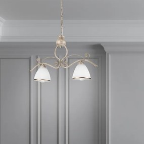 Lustră pe lanț RETRO 2xE27/60W/230V auriu/matină