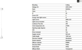 Pendul LED stil minimalist ANNA alb