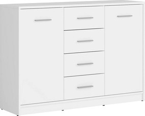 Comoda NEPO PLUS, alb, PAL laminat, 119x34x84 cm