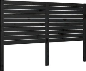 vidaXL Tăblie de pat, negru, 146x4x100 cm, lemn masiv de pin
