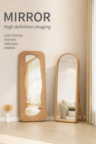 Oglindă decorativa - Montare podea, perete sau montare independenta, cu rama pluș și picior de susținere, 160x60 cm