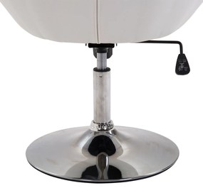 HOMCOM Scaun de lucru rotativ Scaun rotativ Scaun de birou cromat reglabil înălțime, piele ecologică+oțel, Negru/Alb, 71x59x78-90cm (Alb) | Aosom Romania