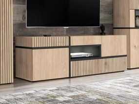 Masă TV Carlyn (hikora jackson + negru (cu iluminat LED). Promo -12%. 1097595