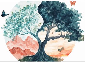 Tablou – Arbore acvarelă plin de viață (90x60 cm)