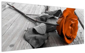 Tablou cu trandafirul portocaliu (120x50 cm), în 40 de alte dimensiuni noi