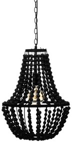Candelabru cu mărgele GOYA, lemn, negru