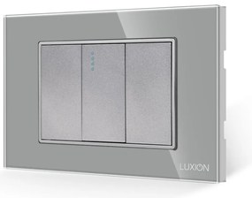 Intrerupator Simplu Mecanic 1M si 2 Taste False LUXION cu Rama din Sticla, Standard Italian, 3M