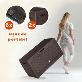 Cutie de depozitare RATO, 310L, 119x48x60cm, maro Prosperplast