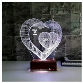 Lampa 3D LED - 2 Inimi -neagra