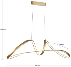 Brilagi-LED Lustra reglabilă pe cablu TWISTER LED/60W/230V 3000-6000K aurie+telecomandă