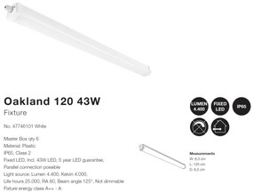 Aplica LED slim design liniar IP65 Oakland 120 43W 47746101 NL