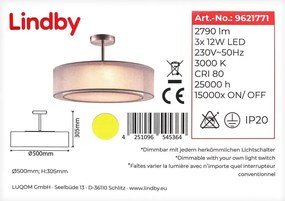 Lustră LED pe tijă dimabilă PIKKA 3xLED/12W/230V Lindby