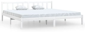 810098 vidaXL Cadru de pat Super King, alb, 180x200 cm, lemn masiv de pin