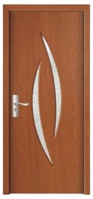 Usa Interior din MDF Novo Doors ND100, Cadru din Lemn Masiv, Geam Sablat, KIT COMPLET, Toc , Manere si balamale incluse (Culoare: Alb, Toc: Fix,