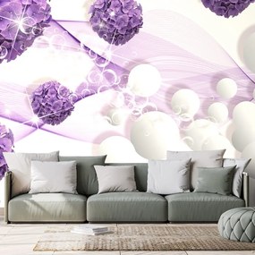 Tapet flori cu fundal abstract