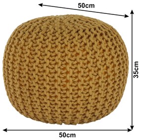 Taburet tricotat, bumbac muştar, GOBI TYP 2