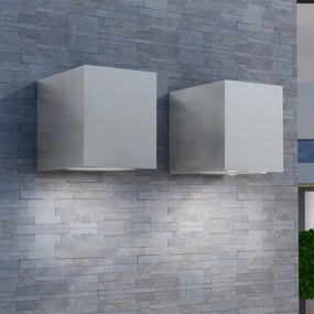 vidaXL Corpuri de iluminat tip cub pentru perete exterior, 2 buc.