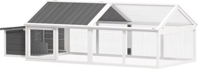 PawHut Coteț din Lemn pentru Găini cu Cuib și Acoperiș Rabatabil, pentru 4-8 Păsări | Aosom Romania