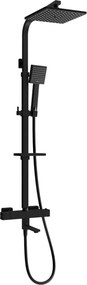 Mexen CQ45 set cadă-duș cu duș de mână și baterie termostatică, negru - 779104595-70