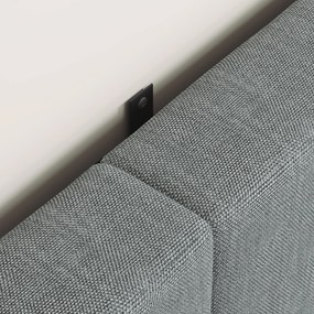 HOMCOM Tăblie reglabilă în 3 trepte tăblie tapițată cu picioare metalice aspect in pentru dormitor 160x10x106/116/126 cm Gri | Aosom Romania