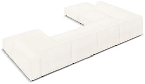 Colțar bej cu tapițerie bouclé (pe partea stângă) Jodie – Micadoni Home