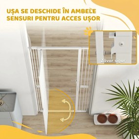 PawHut Gard de Siguranță pentru Animale, 180 cm Înălțime, Spațiu Îngust 3,5 cm, Montare prin Presiune, Lățime 76-104 cm | Aosom Romania